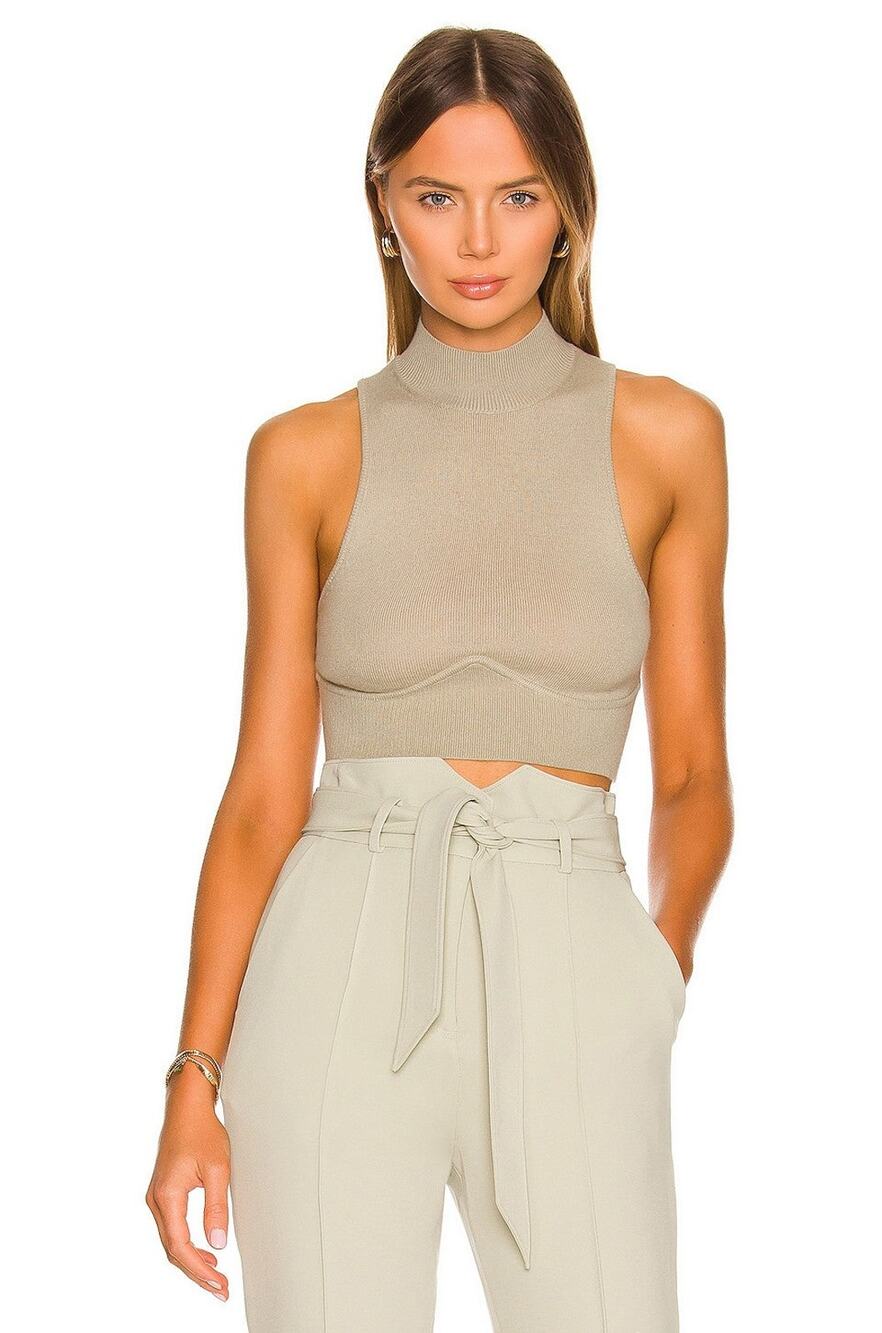Jonathan Simkhai Harlee Cropped Stretch Knit Top - S Marsh